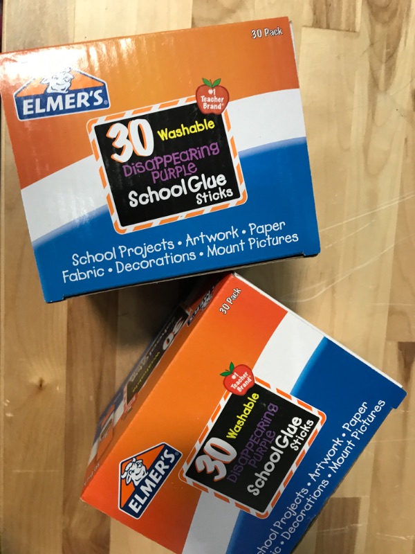 Photo 2 of Elmer's Disappearing Purple School Glue Sticks, Washable, 7 Grams, 30 Count 30 Count Standard Stick 2 pack 