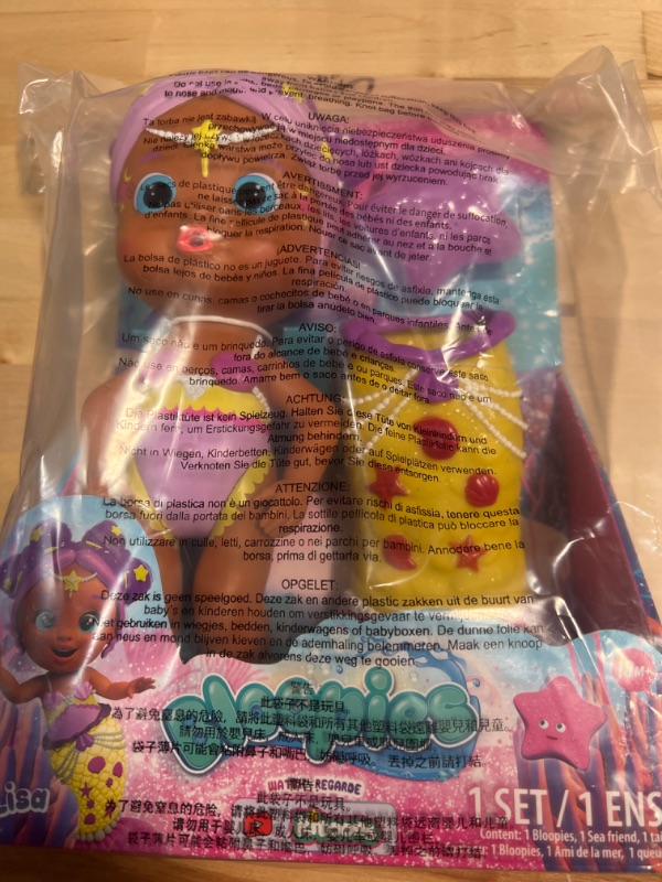 Photo 2 of Bloopies Mermaids Magic Tail Lisa - Water Toy with Removable Yellow and Pink Mermaid Tail, for Girls and Kids 18M and up