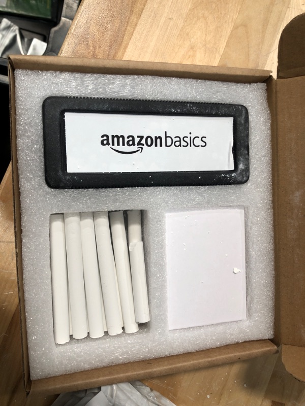 Photo 2 of Amazon Basics Dustless Chalk with Eraser, White, 24 Pack white 1 Count (Pack of 24)