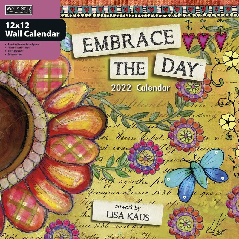 Photo 1 of 2 pack - WSBL Embrace The Day 2022 Wall Calendar (22997001684) 12 inch x 24 inch
