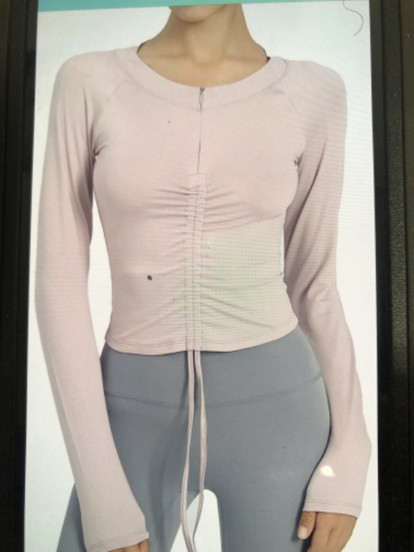 Photo 1 of Flexyfree Women's Long Sleeve Drawstring Workout Shirt Slim Fit