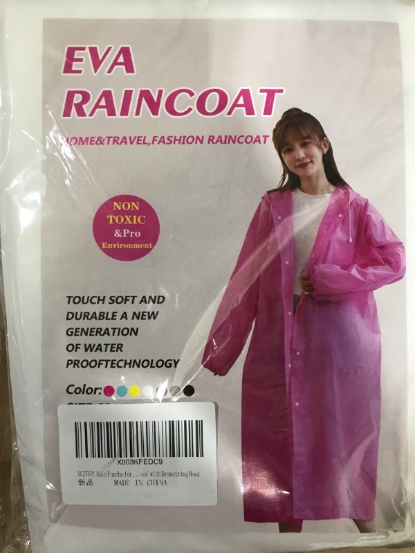 Photo 3 of  ????? 4 ???? ???????? ??? ???? ??????, Rain Coat Hood Camping Blanket Waterproof Raincoat for Adults Women Men Travel Hiking, White Color