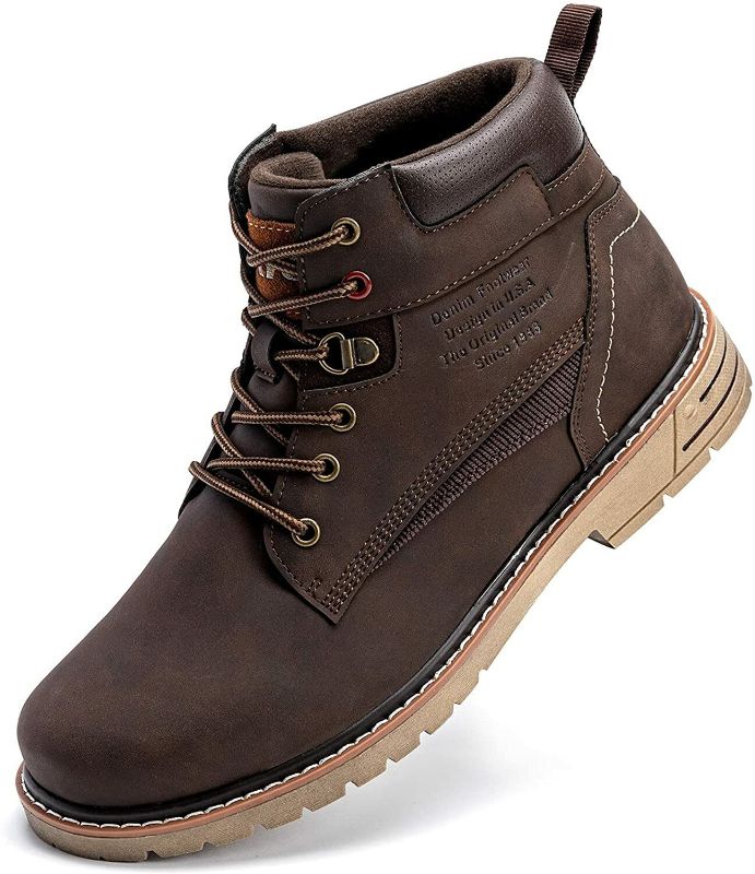 Photo 1 of ouumeis Mens Chukka Boots - Military Motorcycle Combat Boots for Men - Hiking Waterproof Ankle Boots for Men - Work Lace Up Fashion Casual Classic Boots for Men