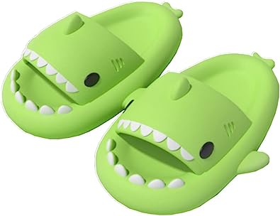 Photo 1 of HUAZUMEI Cute Cartoon Shark Slippers,Quick Drying Non-Slip Slodes, Bathroom Slippers Gym Slippers Soft Sole Open Toe House Slides for Men and Women EVA Platform Size 6/7