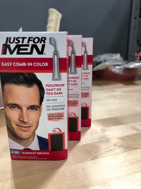 Photo 2 of Just for Men Easy Comb-in Haircolor, Darkest Brown a-50
