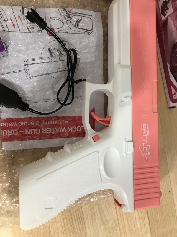 Photo 1 of Electric Water Gun Automatic TikTok Toys Outdoor Toy Power Blaster Water Gun Summer Pool Splash Shooting Toy (Pink)
range of 26-32ft