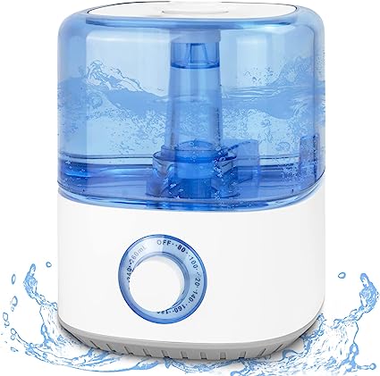 Photo 1 of 2.5L Small Humidifier,Cool Mist Ultrasonic Humidifiers for Bedroom,Air Humidifier with Adjustable Mist,Quiet Humidifiers for Baby Office Kids Nursery,Dial Knob,360° Rotation Nozzle,Auto Shut-Off