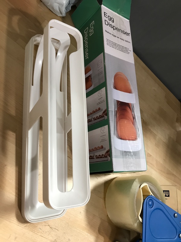 Photo 2 of 1pcs Tier Egg Dispenser Automatic Egg Roller Refrigerator Rolling Egg Holder Automatically Rolling Egg Storage Container for Kichen