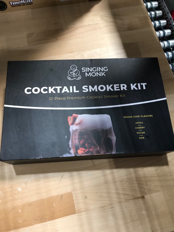 Photo 1 of Singing Monk Cocktail Smoker Kit with Torch - 12-Piece Whiskey Smoker Kit with Hexagon Smoker, 4 Smoking Wood Chips Flavors, 4 Stone Ice Cubes, Recipe Book,...