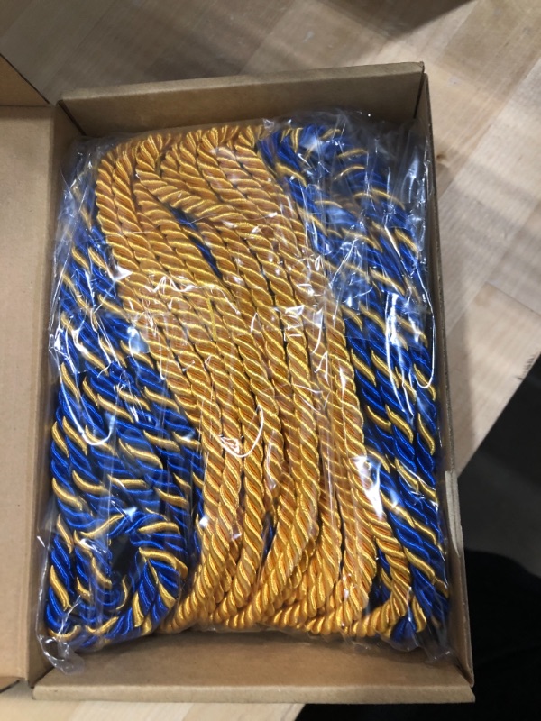 Photo 2 of 12 Pieces Gold Honor Cord Graduation Tassel Honor Cord for Grad Days and Student (Blue and Gold)
