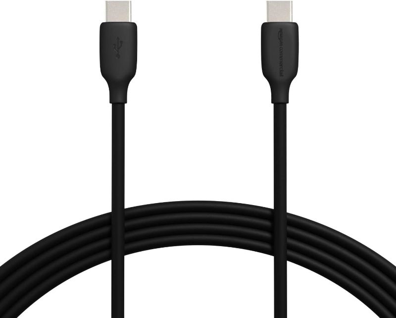 Photo 1 of Amazon Basics Fast Charging USB-C to USB-C2.0 Cable (USB-IF Certified), 60W - 10-Foot, Black, Laptop 3-Pack Black 10-Foot