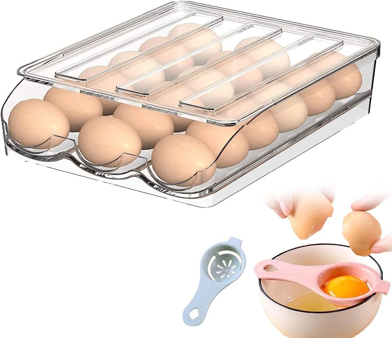 Photo 1 of  Egg Holder for Refrigerator 18 Count with Lid