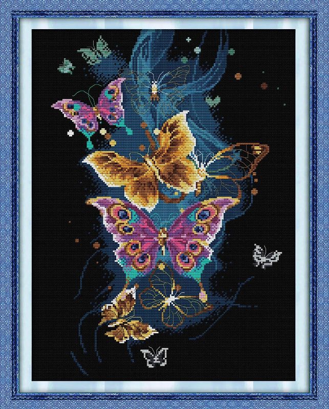 Photo 1 of 
Joy Sunday Cross Stitch Kits Stamped,Butterfly Cross Stitch Kit Full Range of Embroidery Starter Kits for Beginners DIY 11CT 3 Strands -Colorful Butterfly...