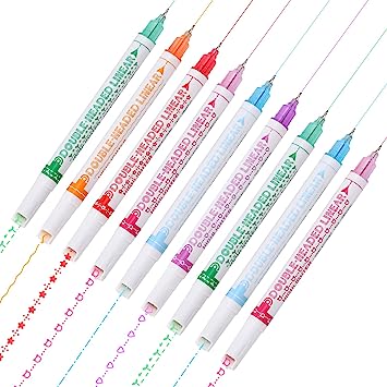 Photo 1 of Dual Tip Curve Highlighter Pen Set, 9 Pack Flownwing Curve Pens Highlighters Markers, Interesting Pens for Teenagers Children Writing Journaling Drawing Scrapbook Art Office (9)
