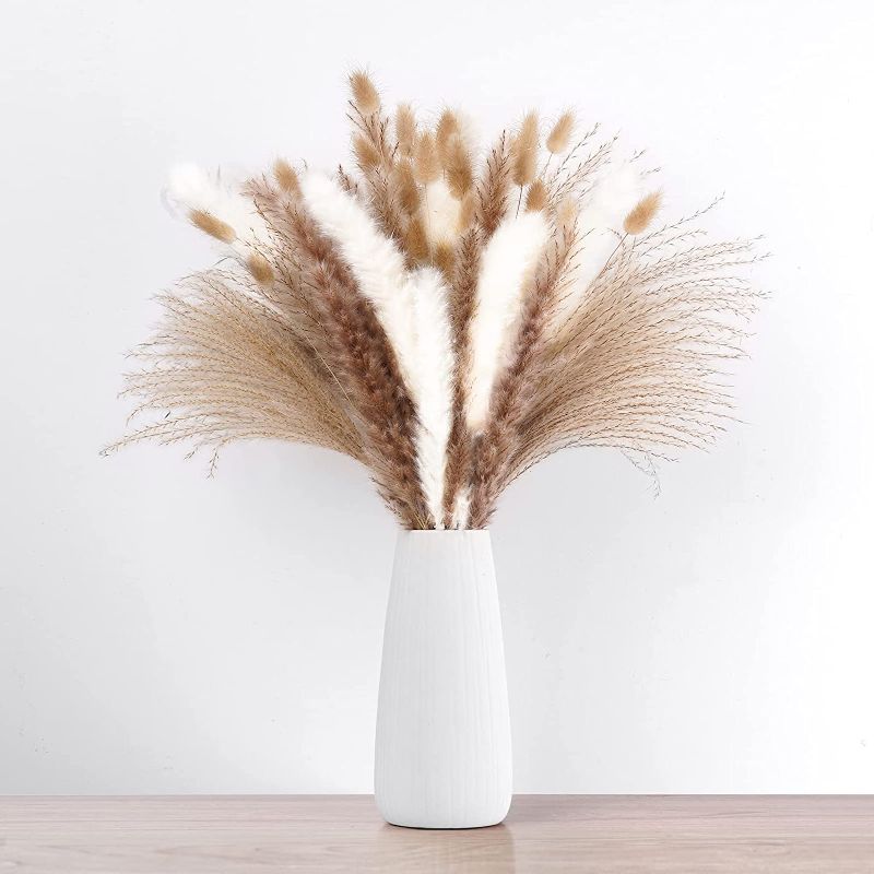 Photo 1 of 67PCS Pampas Grass Dried Flowers, Natural Floral Decor for Boho Home, Wedding, Baby Shower Decorations, Rustic Farmhouse Party Table Decor Home Decorations
