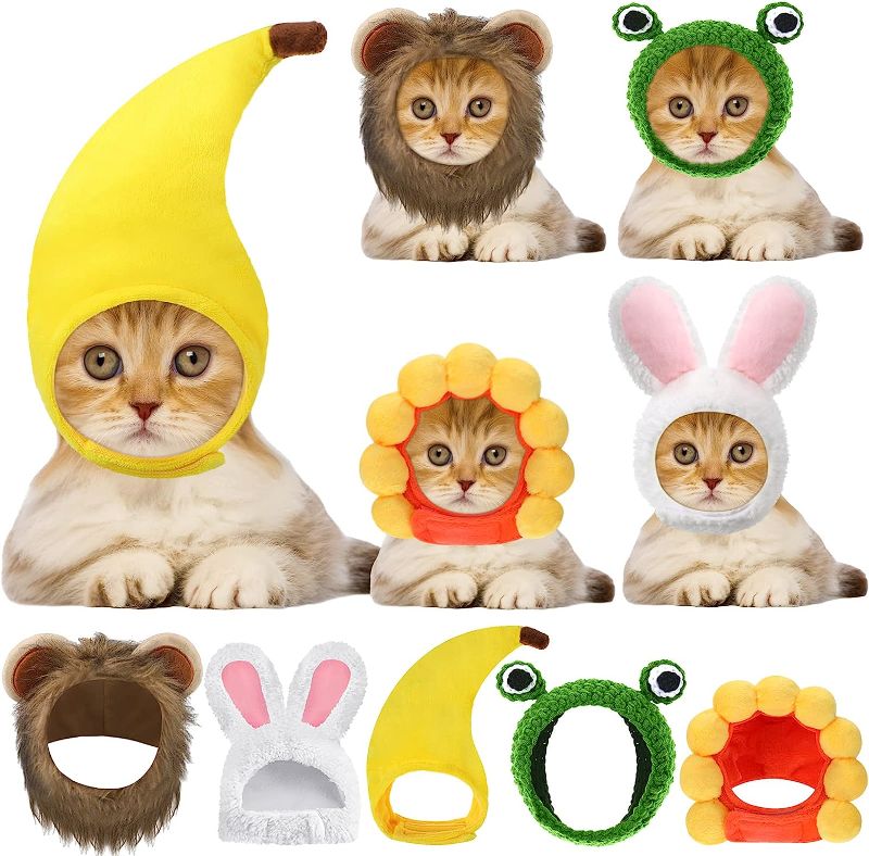 Photo 1 of 5 Pcs Cat Hat Adorable Costume Bunny Hat with Ears Funny Mane Cat Hat for Cats and Small Dogs Kitten Puppy Party Costume Accessory Headwear (Lion, Frog,...
SET OF 2 
PLUS A PIZZA TOWER PLUSH TOY