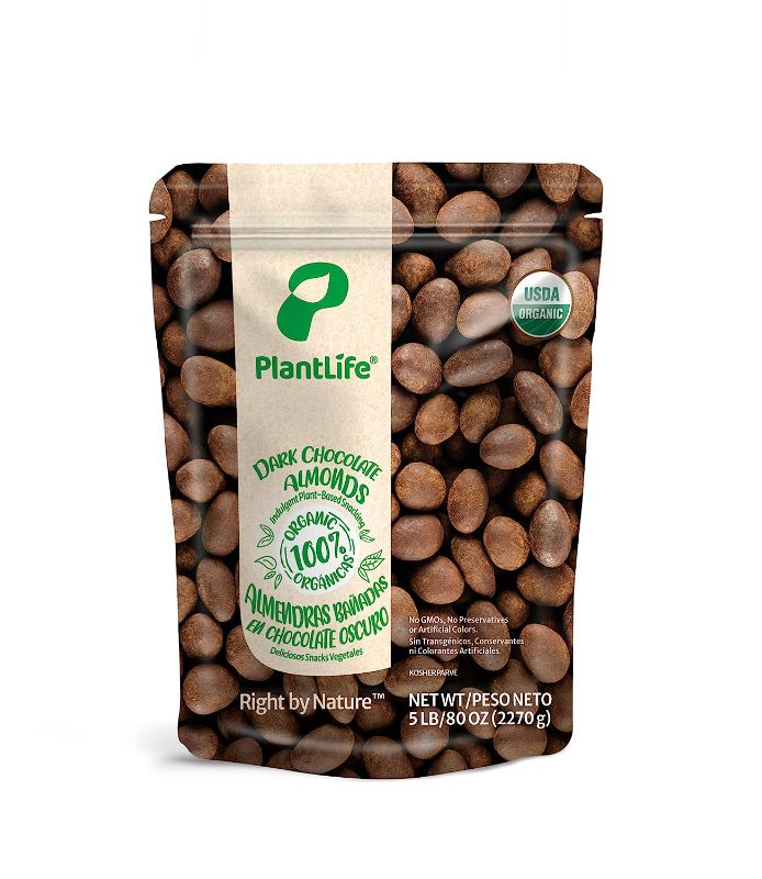 Photo 1 of 
PlantLife Organic Vegan Chocolate Almonds 5lbs – With Unpasteurized Organic Sicilian Almonds & Plant-Based Chocolate, Non-GMO & Certified USDA Organic
Flavor Name:Cocoa Almonds
Size:5 Pound (Pack of 1)