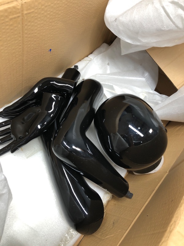 Photo 2 of 
Female Glossy Black Plastic Mannequin - with Base - 5'8"H