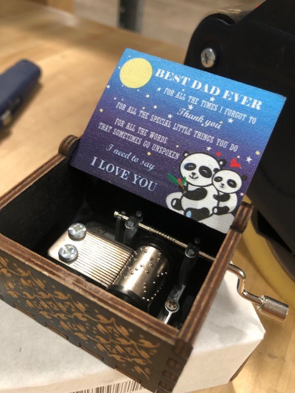 Photo 2 of  Music Box, Gift for Wife Girlfriend Valentine Christmas Birthday to Women Girls Husband Boyfriend Musical Box Present best dad ever pandas