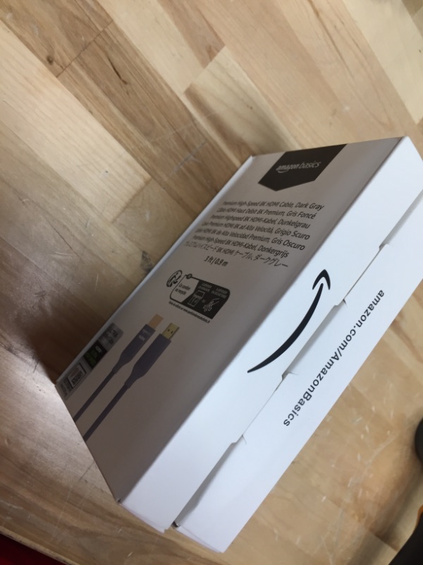 Photo 1 of Amazon Basics High-Speed HDMI Cable (48Gbps, 8K/60Hz ) - 3 Feet, Dark Gray 1 Dark Gray 3 Feet