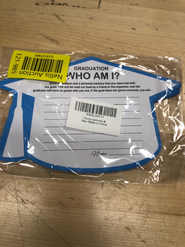 Photo 1 of Graduation Party Game Cards, Graduation Who am I Game Cards, Grad Celebration Party Supplies for College Senior School, Easy Funny Graduation Game suit Every People, 20 Cards-blue