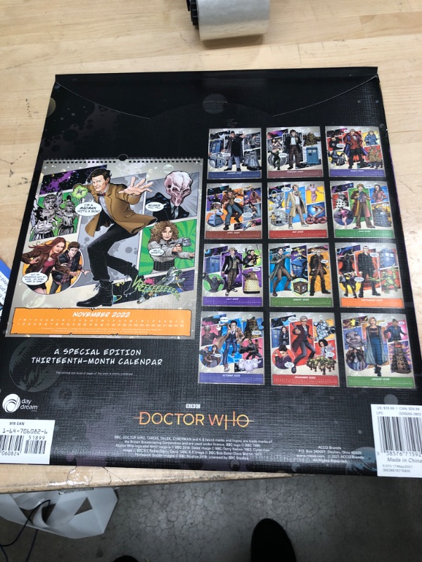 Photo 3 of 2022 Doctor Who Wall Calendar, Special Edition, 13" x 15", Monthly (DDSE6528) Doctor Who 2022 Old Version