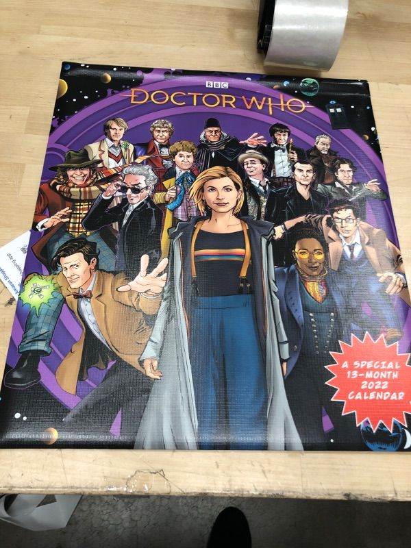 Photo 1 of 2022 Doctor Who Wall Calendar, Special Edition, 13" x 15", Monthly (DDSE6528) Doctor Who 2022 Old Version