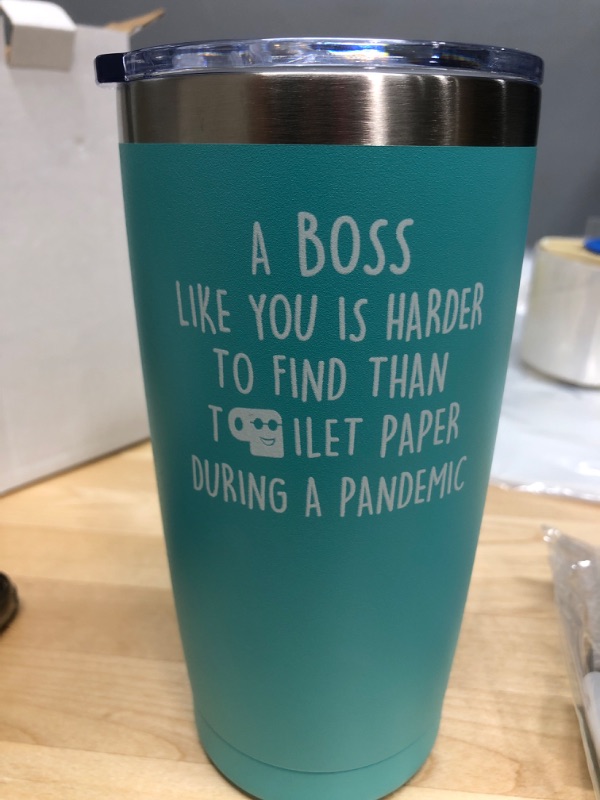 Photo 2 of "A BOSS LIKE YOU IS HARDER TO FIND THAN TOILET PAPER DURING THE PANDEMIC" 20OZ MINT CUP 