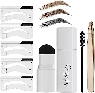 Photo 1 of Caroterra Eyebrow Stamp Stencil Kit | Free Eyebrow Brush & Scissor Comb | Look Great | Perfect Eyebrow Stencil Kit for One Step Eyebrow Shaping | Waterproof and Long Lasting Powder Finish 2pack