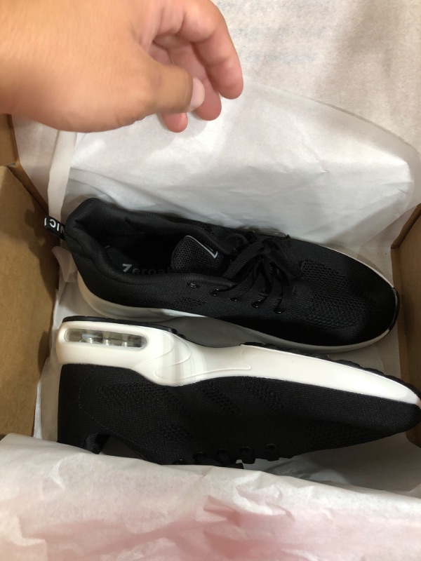Photo 2 of zeroabc Womens Walking Shoes Comfortable Sneakers Ladies Nursing Work Air Cushion Mesh Sports Shoes 10 Black
