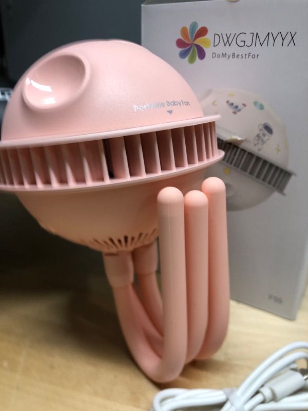 Photo 1 of **SEE ALL PICTURES**ITEM COLOR PINK**
DWGJMYYX Stroller Fan Portable Planet Fan 4 Speed Upgraded 3600mAh Quiet 