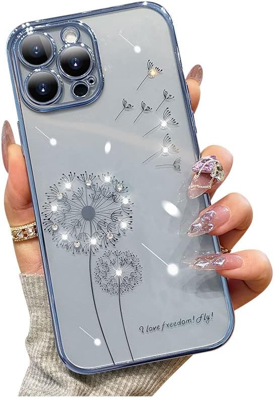 Photo 1 of **BUNDLE 2 pack** 

2 - Casechics Compatible with iPhone Case,Glitter Bling Sparkly Crystal Rhinestone Diamond Dandelion Flower Floral Electro Plated Edge Clear Soft Shockproof Cover Phone Case 