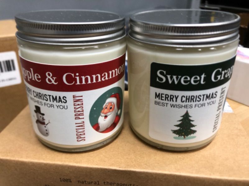 Photo 2 of ***BUNDLE 2 pack***

2 - Christmas Candles Gifts for Women, Apple Cinnamon & Sweet Grapefruit Scented Candles for Home Scented, 2 Pack 7.1oz Soy Wax Candle Set for Christmas Decorations, Christmas Gifts for Mom, Wife, Grandma Christmas - 2 Pack