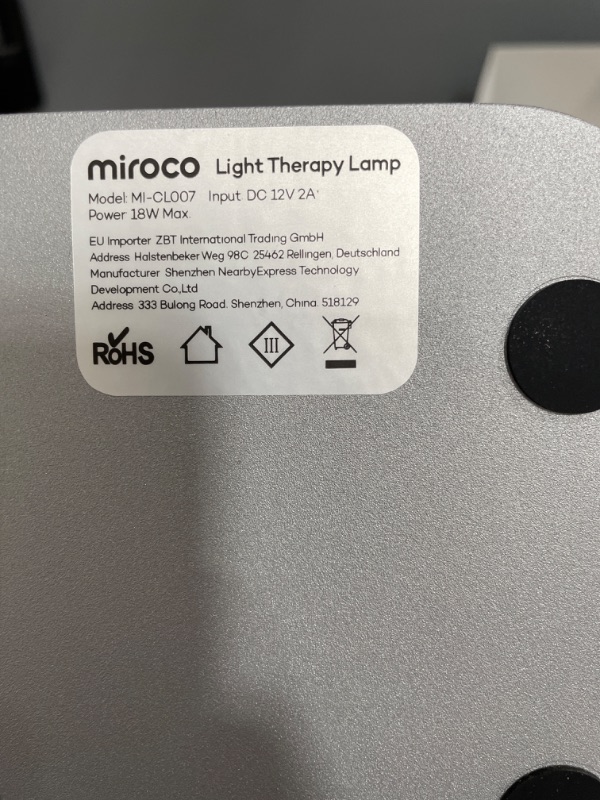 Photo 4 of Miroco Light Therapy Lamp Bright white Therapy Light Model MI-CL007