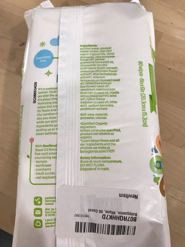 Photo 4 of Babyganics, Wipes, 80 Count 80 Count (Pack of 1)