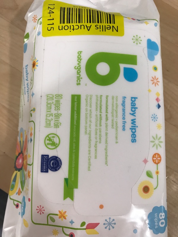 Photo 2 of Babyganics, Wipes, 80 Count 80 Count (Pack of 1)