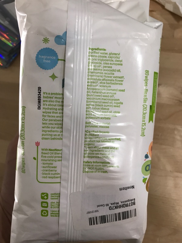 Photo 4 of Babyganics, Wipes, 80 Count 80 Count (Pack of 1)