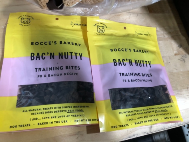 Photo 5 of 2 PACK Bocce's Bakery Bac'N Nutty Training Treats for Dogs, Wheat-Free Dog Treats, Made with Real Ingredients, Baked in The USA, All-Natural & Low Calorie Training Bites, PB & Bacon Recipe, 6 oz Bacon Nutty