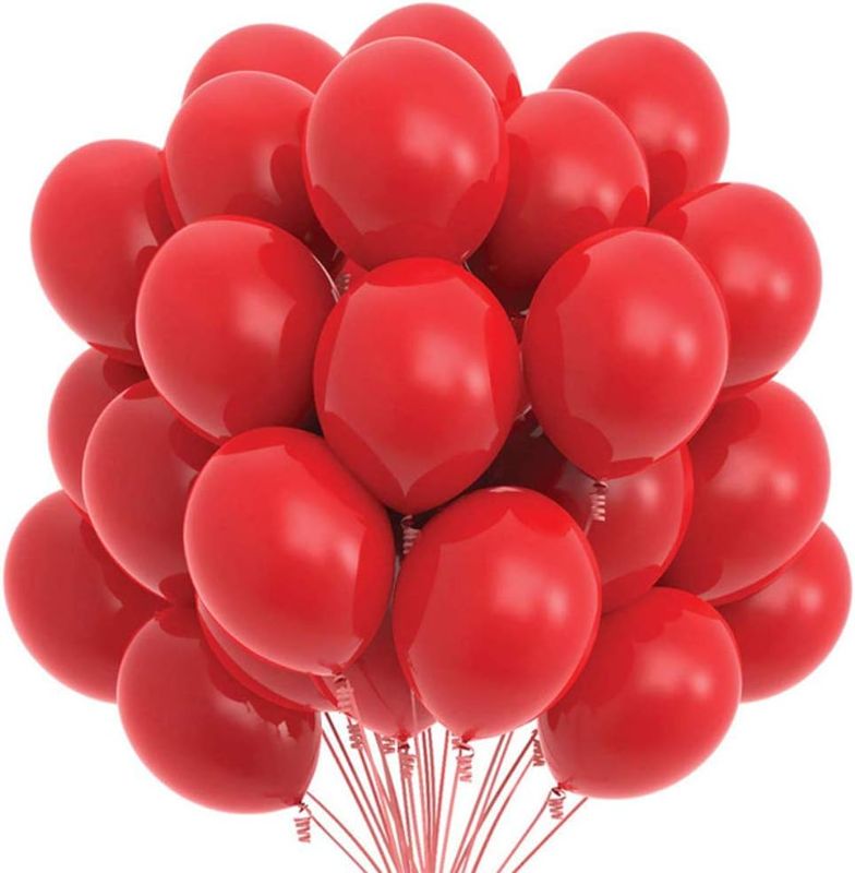 Photo 1 of 50 Pcs Red Balloons Latex Helium Birthday Party Balloon Decorations 12 inches