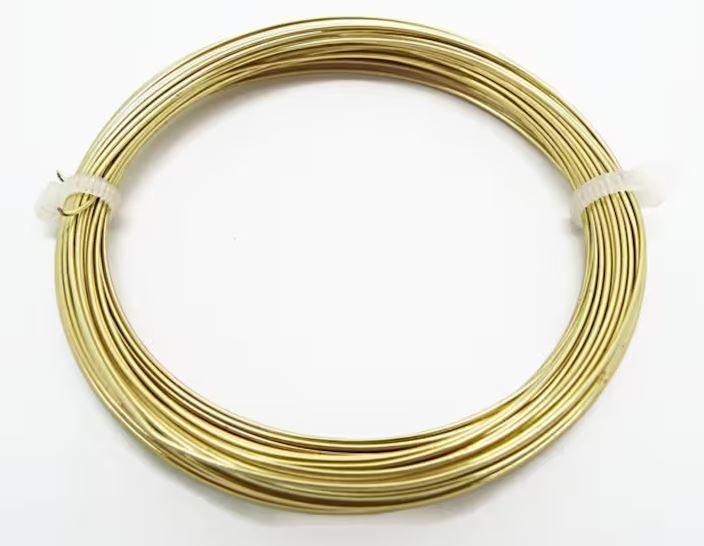 Photo 1 of  Brass Wire, Non Tarnish, 22 Gauge, 10 Metres, Wire Wrapping, Jewelry Wire, Mixed Media Wire, Brass Craft Wire