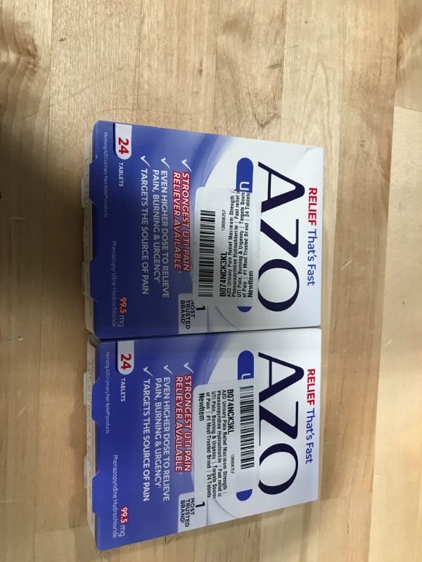 Photo 2 of AZO Urinary Pain Relief Maximum Strength | Fast relief of UTI Pain, Burning & Urgency | Targets Source of Pain | #1 Most Trusted Brand | 24 Tablets AZO Max Strength 24CT--- 2 ITEMS 