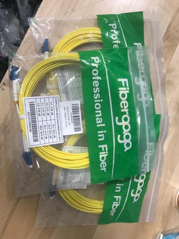 Photo 2 of 3PACK/// Fibergaga 1m(3ft) OS2 LC/UPC to LC/UPC Fiber Patch Cable Multimode Duplex Length Option: 0.5M(1.6ft)-100M(328ft) 9/125µm 2.0mm Cable Diameter Fiber Optic Cable, OS1/OS2 Compatible
