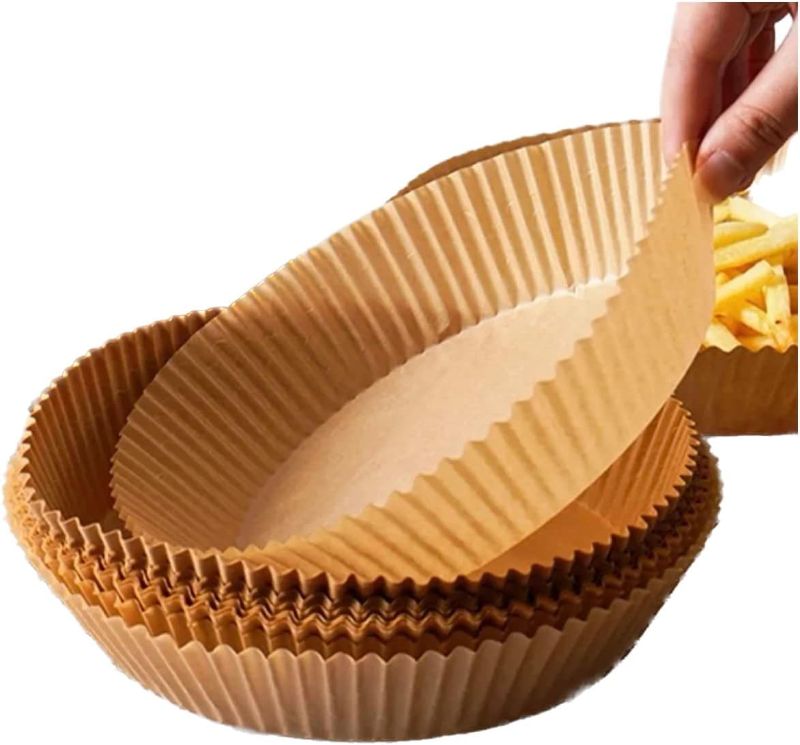 Photo 1 of 100 Pcs Air Fryer Liners | Disposable Air Fryer Paper Liners | Non-Stick Waterproof Food Grade Air Fryer Parchment Paper | Baking Paper for Frying Roasting-- 2 ITEMS 