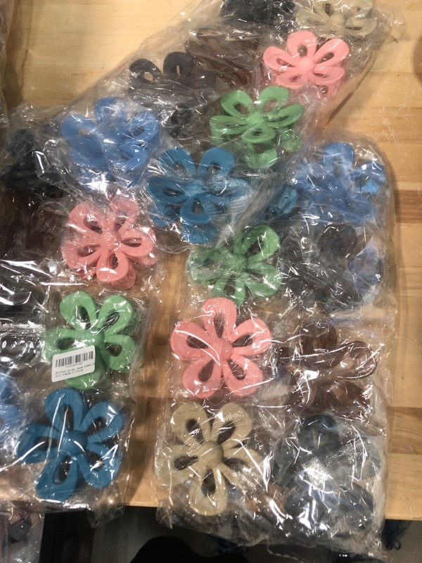 Photo 2 of **BUNDLE OF 3**   8 PCS Flower Claw Clips,Matte Non Slip Hair Clips Strong Hold for Women Girls,Large Cute Hair Clips for Thin and Thick Hair,Big Hair Jaw Clips Hair Accessories