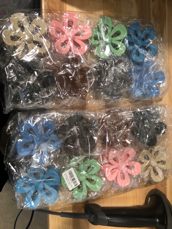 Photo 2 of **BUNDLE OF 2**  8 PCS Flower Claw Clips,Matte Non Slip Hair Clips Strong Hold for Women Girls,Large Cute Hair Clips for Thin and Thick Hair,Big Hair Jaw Clips Hair Accessories