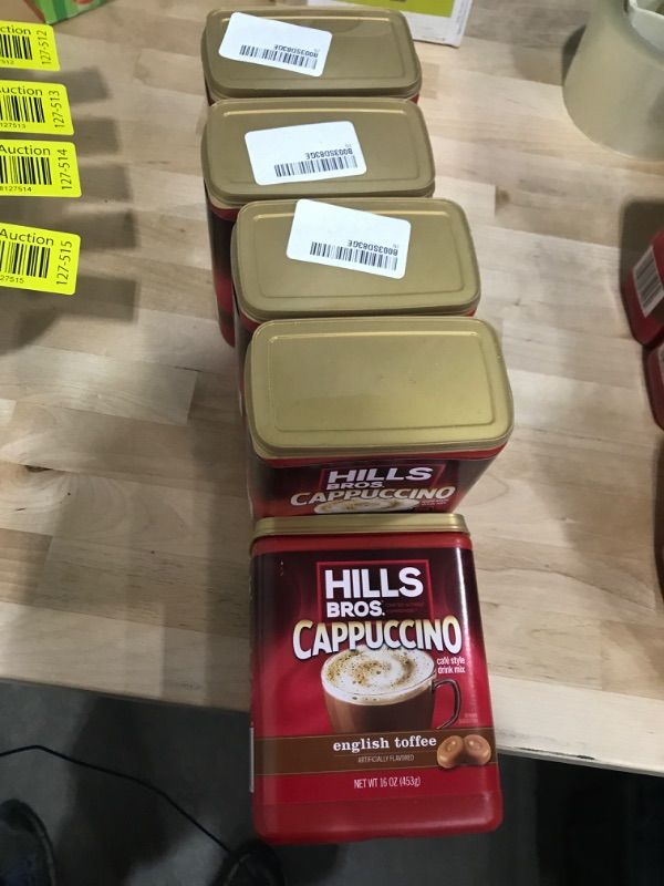 Photo 2 of *BUNDLE OF 5*  Hills Bros. Cappuccino Drink Mix, English Toffee - 16 oz Best By: 06/27/2023