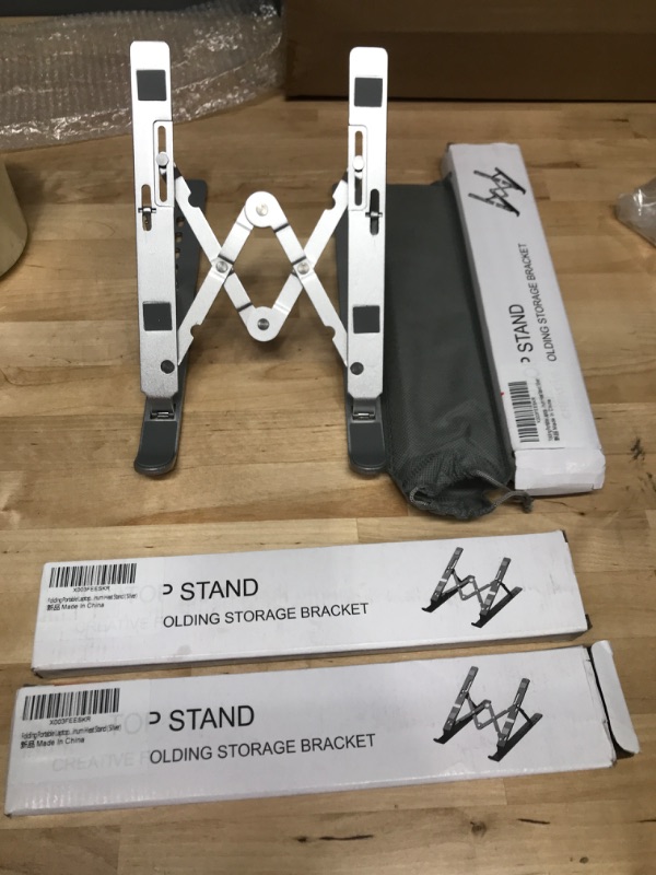 Photo 1 of 3 ITEMS, LAPTOP STAND/STORAGE BRACKET BUNDLE