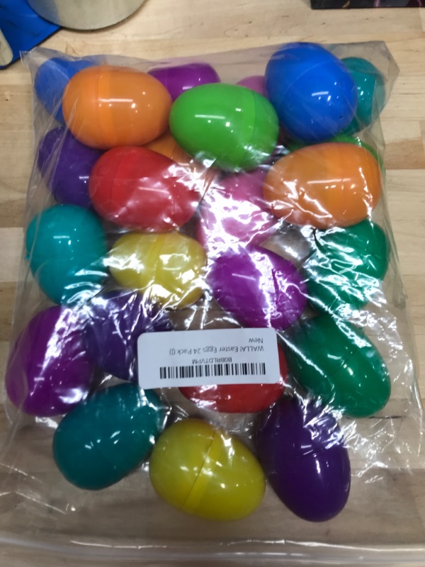 Photo 1 of Candy Filled Eggs For Easter Egg Hunt - Plastic Easter Eggs Prefilled With Candy - Stuffed Plastic Eggs Pre Filled With Candy For Kids And Toddlers - Durable Basket Stuffers Assorted Styles - Bulk 24 Pack J