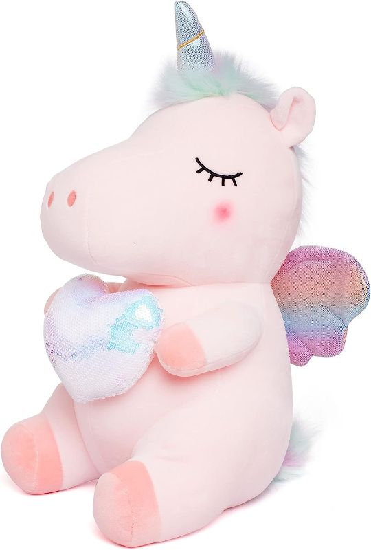 Photo 1 of 16.9” Unicorn Stuffed Animals, Cute Unicorn Plush Toy Unicorn Plushie Pillow Soft Stuffed Unicorn for Girls Kids Pink