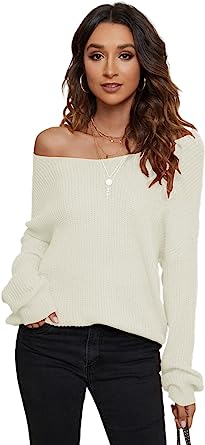 Photo 1 of CMZ2005 Women's Casual V Neck Criss Cross Backless Long Batwing Sleeve Loose Knitted Sweater Pullovers 51300 X-SMALL